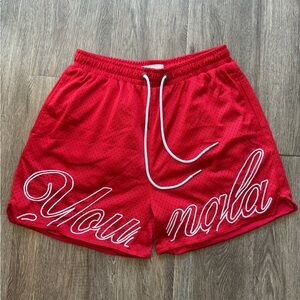 YoungLA Red Mesh Shorts